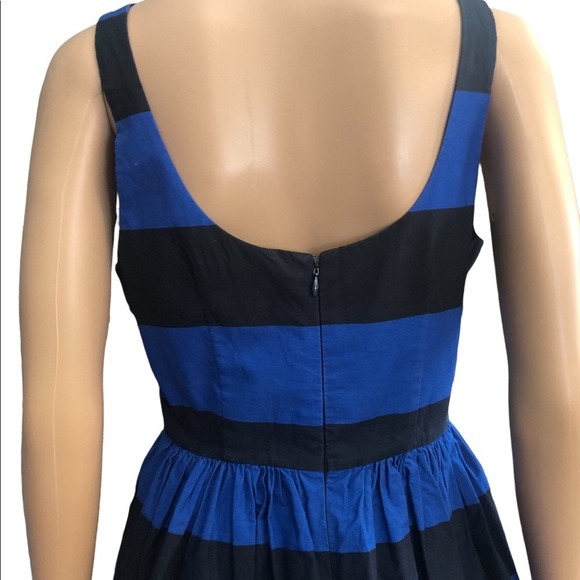 Abercrombie Blue Striped sleeveless tank fit and flare pleated dress size 10 - Picture 2 of 8